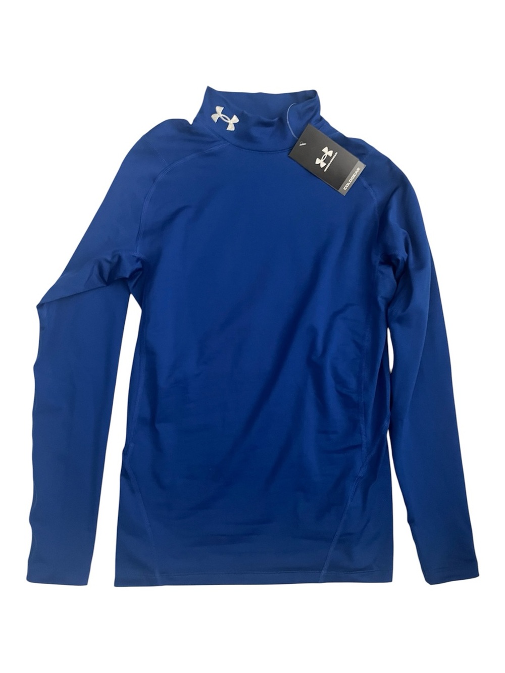 Under Armour compression mock long sleeve shirt royal blue NWT large